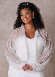 Plus Size Beaded Bridal Jacket, White, 22 - Ashley Stewart