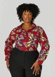 Plus Size Butterfly Print Shirt, Multi, 18 - Ashley Stewart
