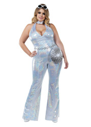 Plus Size Disco Honey Halloween Costume, Light Pastel Blue, 1X - Ashley Stewart