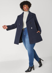 Plus Size Double Breasted Peacoat, EDEN, 10/12 - Ashley Stewart