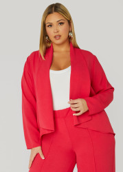 Plus Size Draped Textured Jacket, Magenta, 14/16 - Ashley Stewart