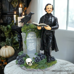 Plus Size Edgar Allan Poe Handpainted 9" Figurine, Horror Home Statue Decoration, Default Title,  - Ashley Stewart