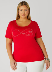 Plus Size Faith Crystal Tee, Red, 34/36 - Ashley Stewart