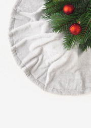 Plus Size Faux Fur Tree Skirt, Silver, N/S - Ashley Stewart