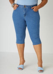 Plus Size Fearless Denim Capris, Black, 14 - Ashley Stewart