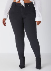 Plus Size Fearless High Waist Skinny Jeans, Black, 18 - Ashley Stewart