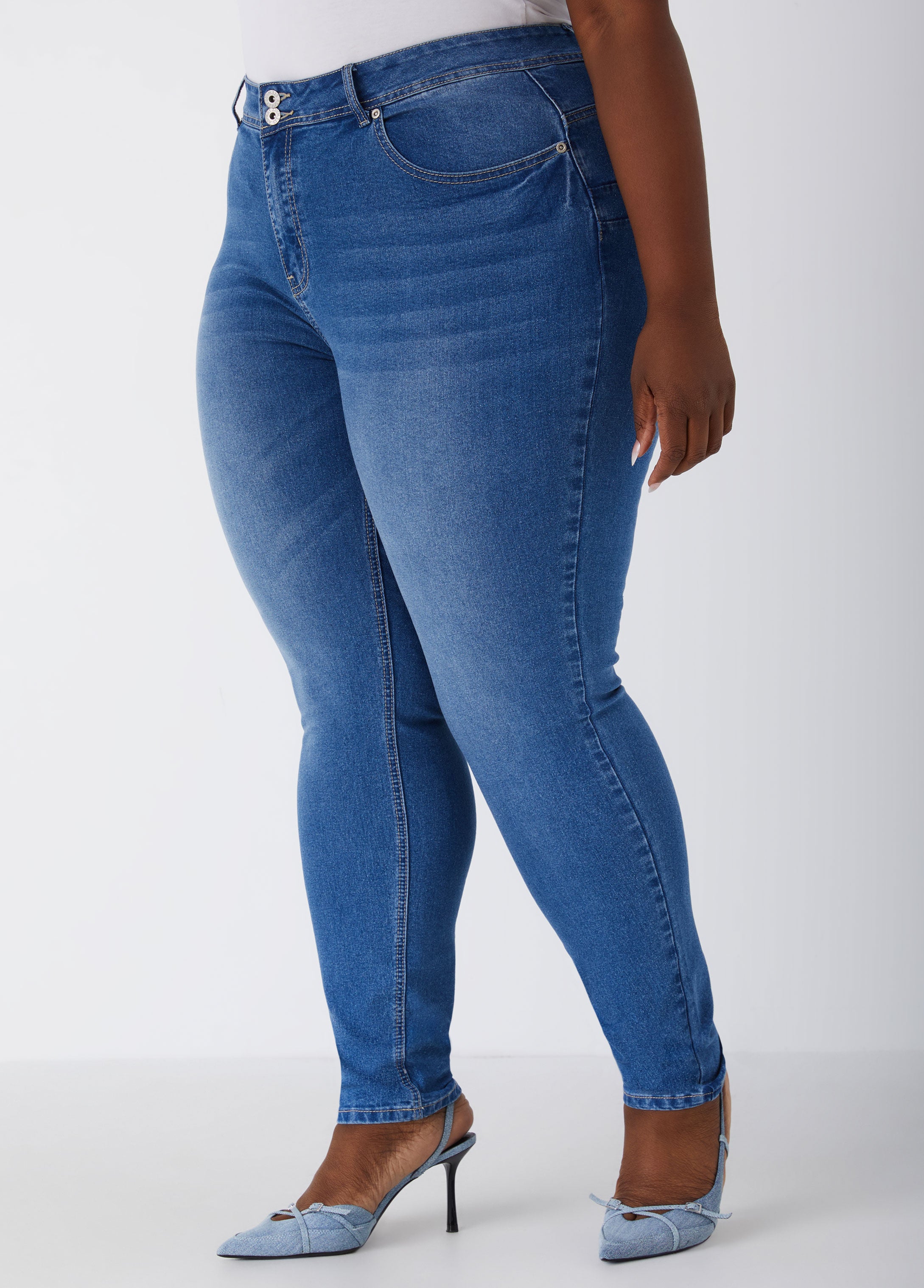 Plus Size Fearless Skinny Jeans, Lt Sky Blue, 16 - Ashley Stewart