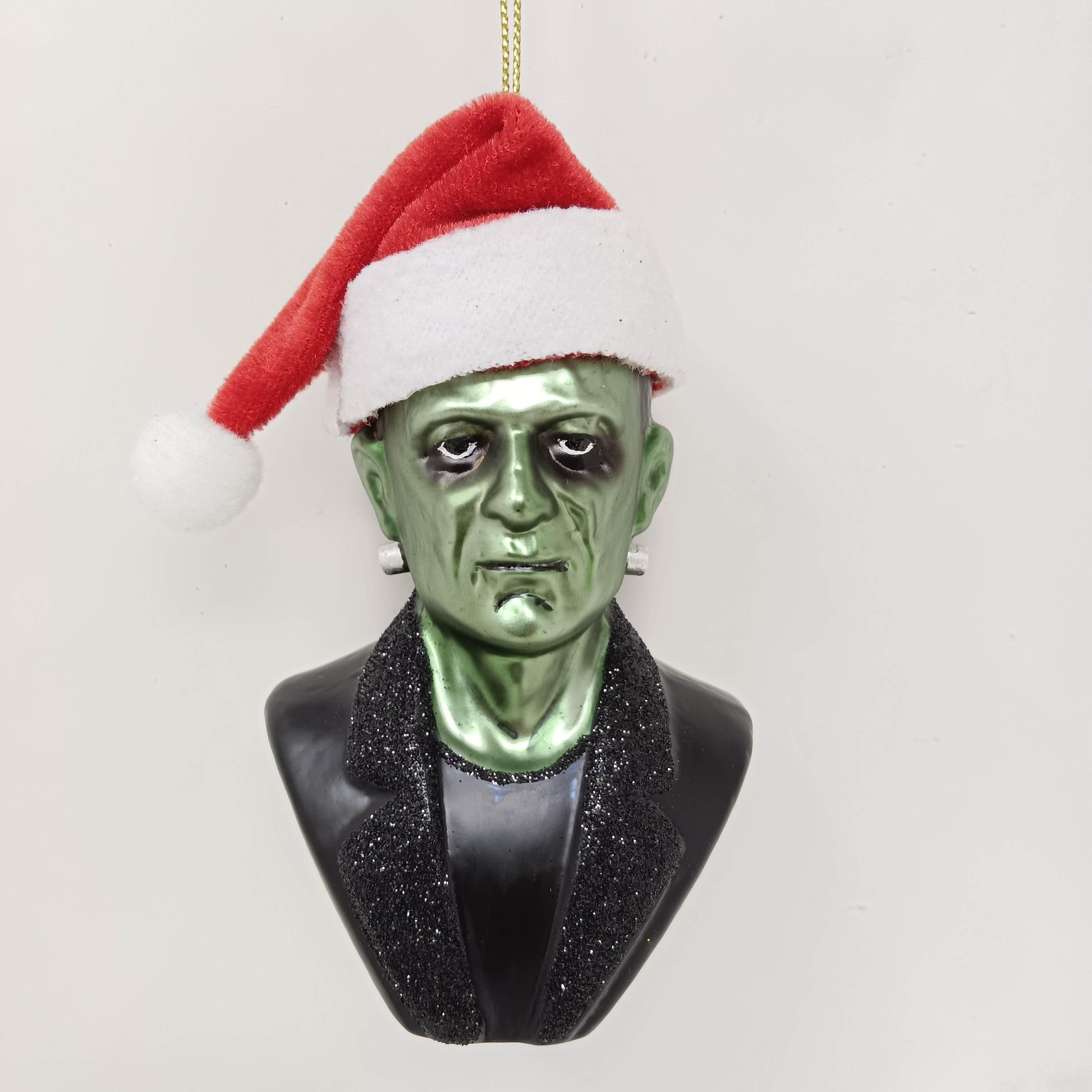 Plus Size Frankenstein Santa Glass Christmas Ornament, Default Title,  - Ashley Stewart