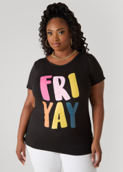 Plus Size FRIYAY Graphic Tee, Black, 14/16 - Ashley Stewart
