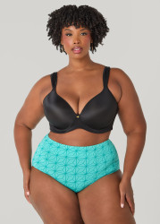 Plus Size Geo Print Briefs, Teal, 22/24 - Ashley Stewart