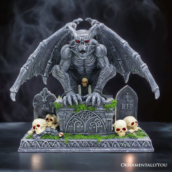 Plus Size Grave Guardian Gargoyle Figurine, 7" Solar Powered Gothic Halloween Garden Statue, Default Title,  - Ashley Stewart
