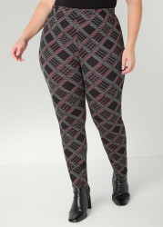 Plus Size High Waist Plaid Leggings, Black, 10/12 - Ashley Stewart