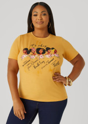 Plus Size Its Okay Graphic Tee, Oak Buff, 22/24 - Ashley Stewart