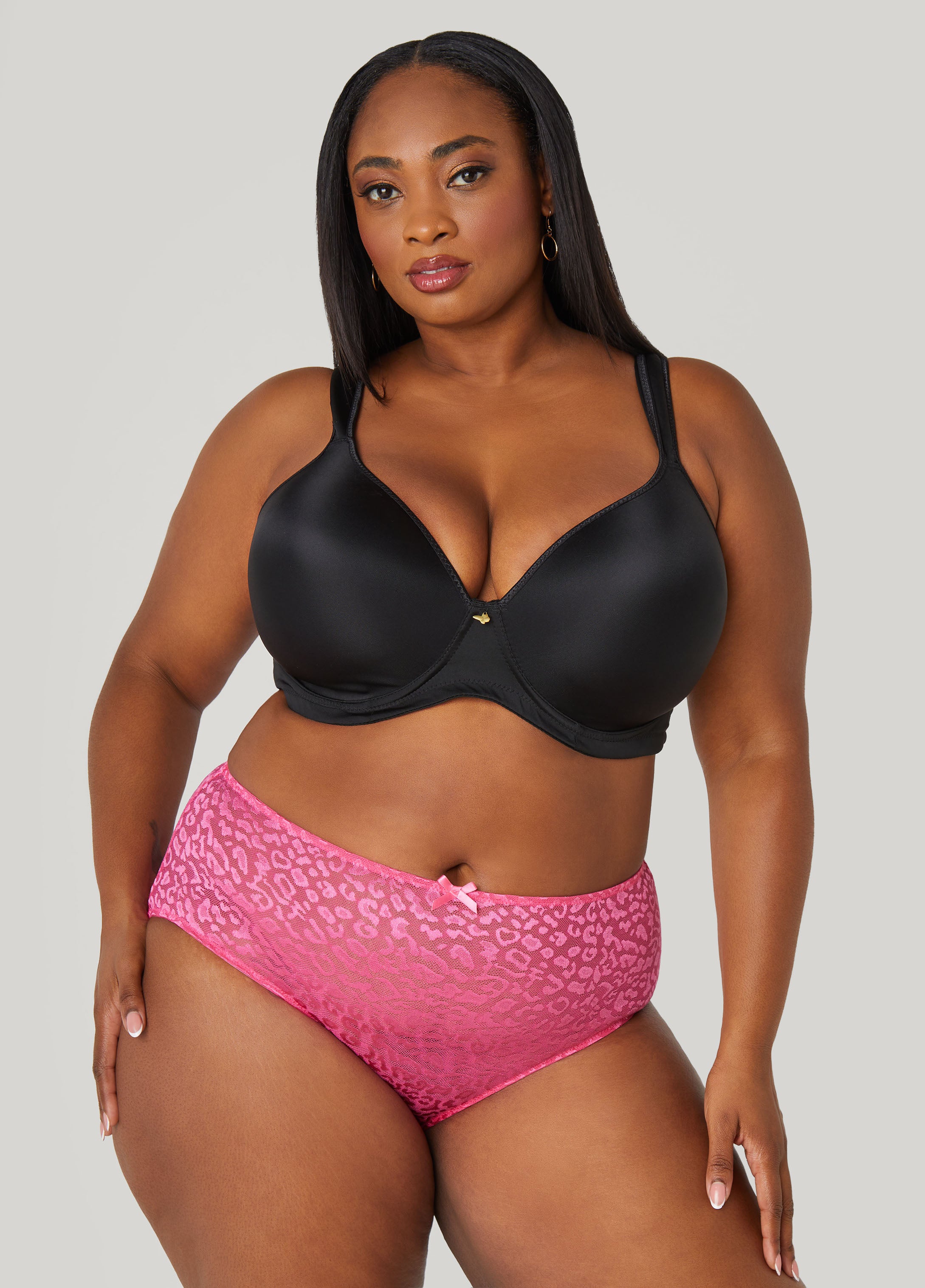Plus Size Leopard Mesh Briefs, Navy Peony, 18/20 - Ashley Stewart