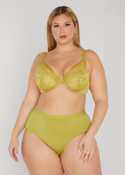 Plus Size Logo Cotton Blend Briefs, MOSS, 12 - Ashley Stewart