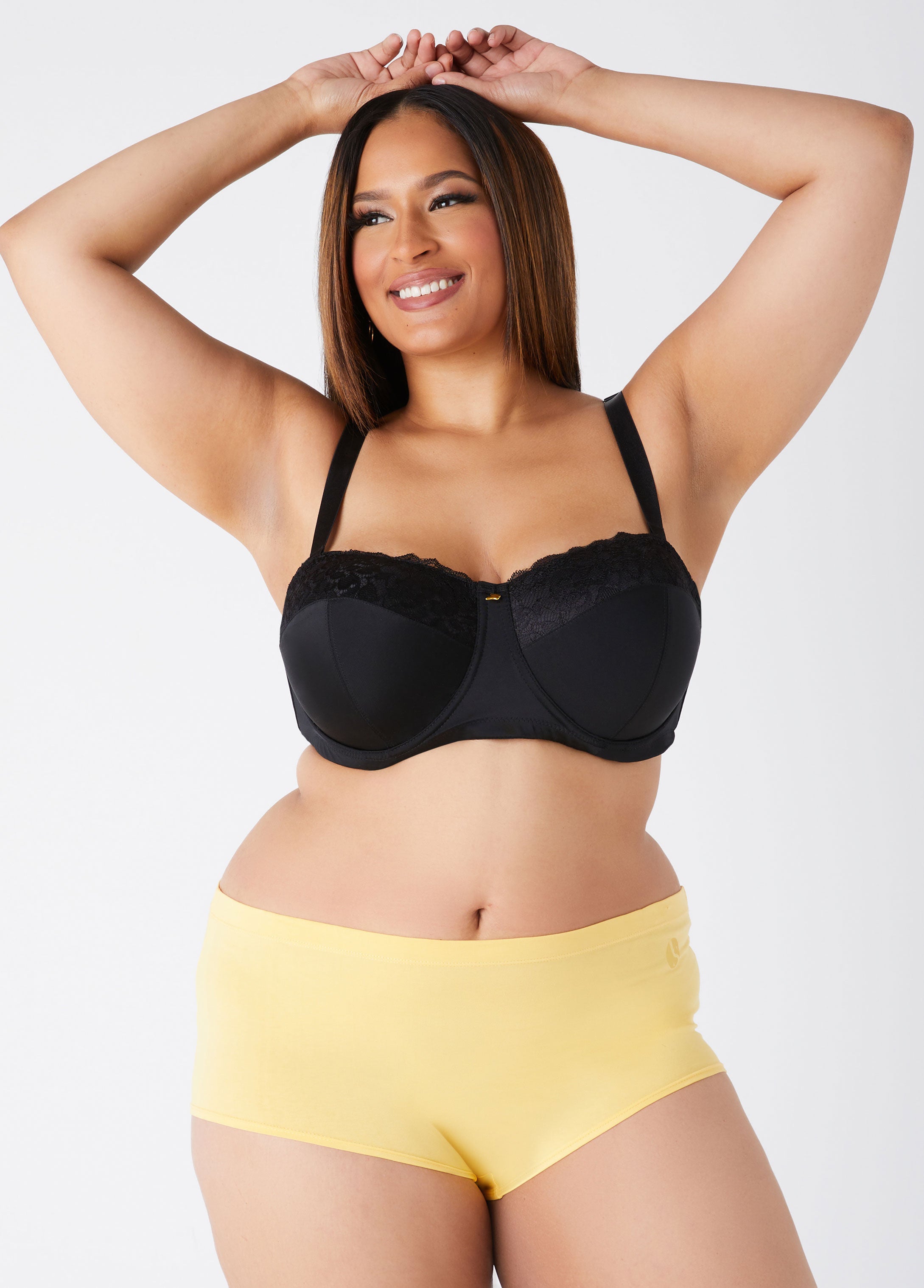 Plus Size Logo Print Cotton Blend Boyshorts, Black, 12 - Ashley Stewart
