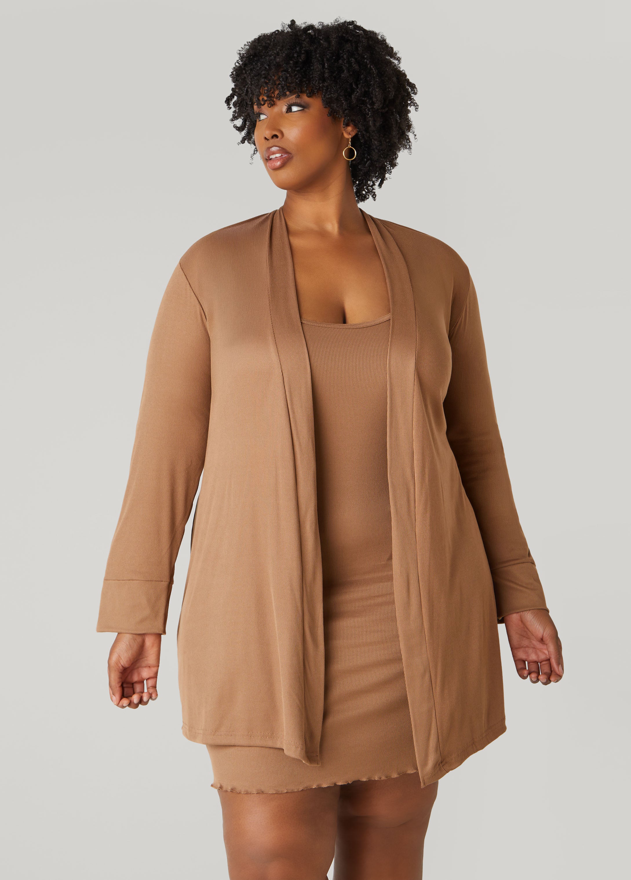 Plus Size Love To Sleep Two Pc Chemise Set, Light Pastel Brown, 2X - Ashley Stewart