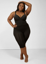Plus Size Medium Control Shaping Capri, Black, 2X - Ashley Stewart