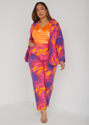 Plus Size Millennium Brushstroke Trousers, Multi, 34 - Ashley Stewart