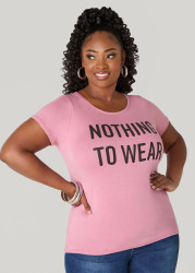 Plus Size Nothing To Wear Graphic Tee, Bridal Rose, 26/28 - Ashley Stewart