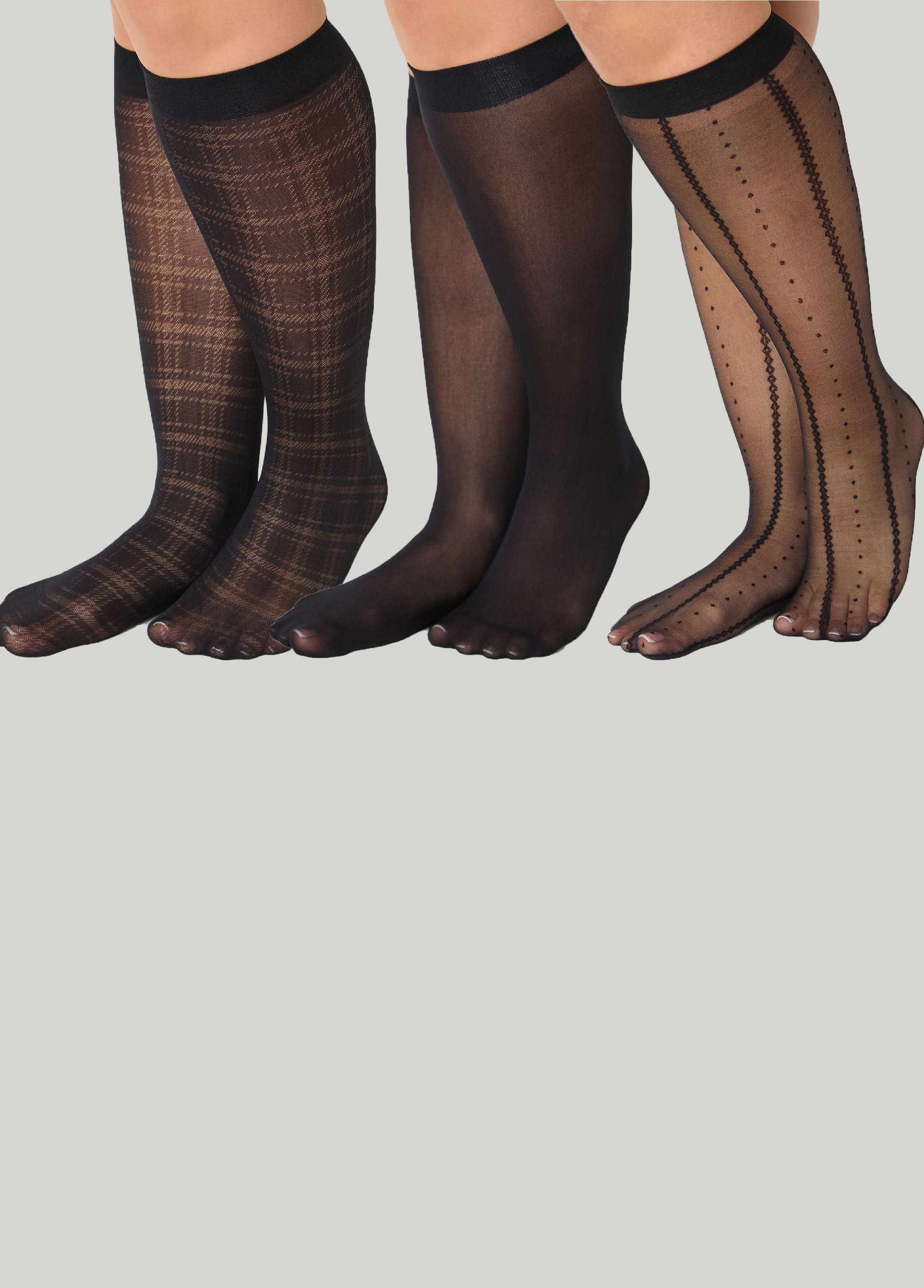 Plus Size Pack Of 3 Trouser Socks, Black, 1SZ - Ashley Stewart