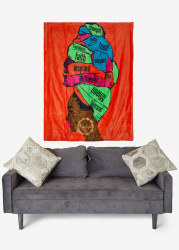 Plus Size Pardon My Fro Adira Blanket, Orange, N/S - Ashley Stewart