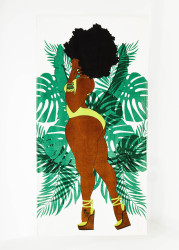 Plus Size Pardon My Fro June Beach Towel, White, N/S - Ashley Stewart
