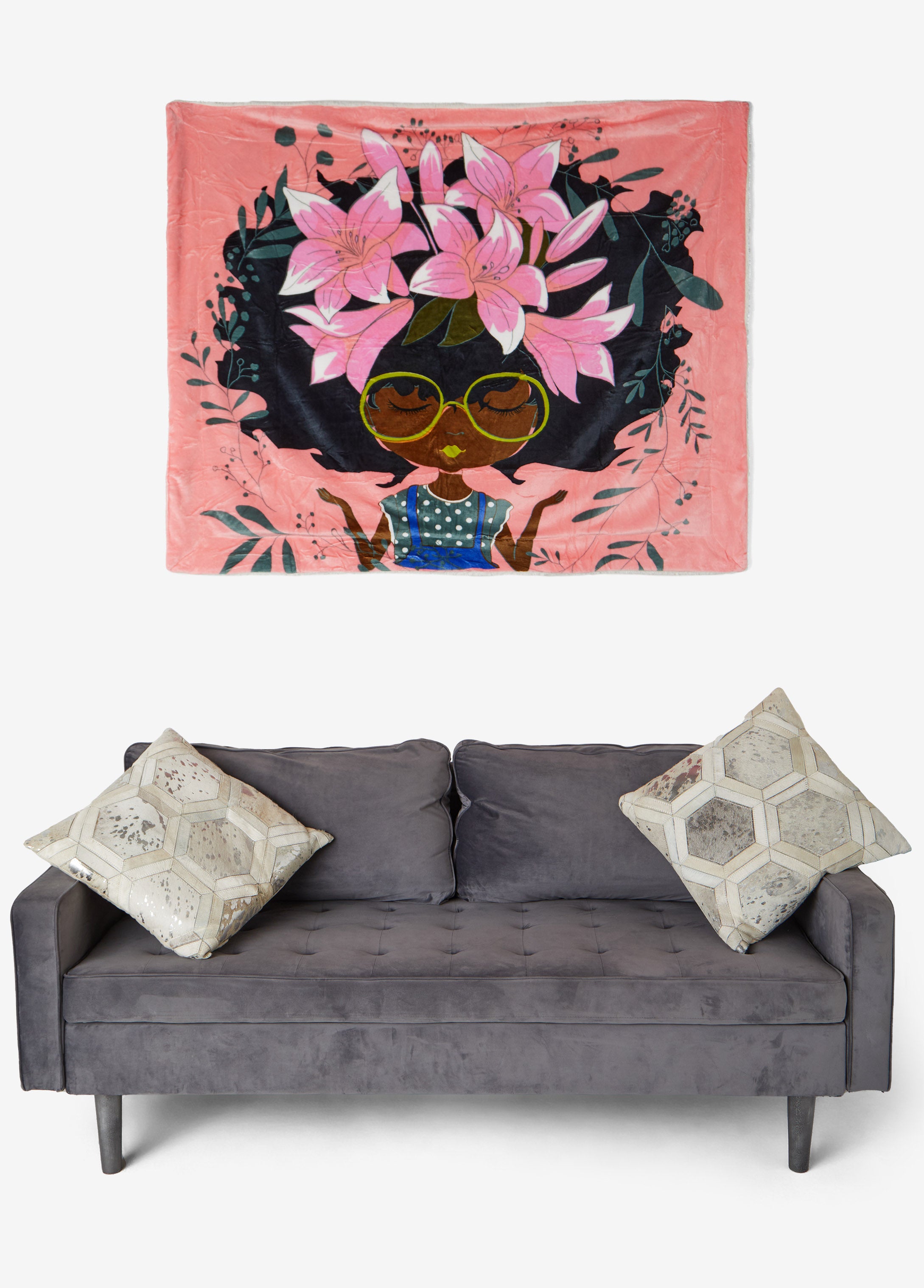Plus Size Pardon My Fro Lily Blanket, Pink, N/S - Ashley Stewart