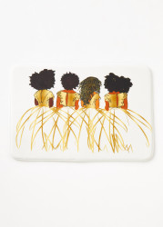 Plus Size Pardon My Fro Royal Bath Mat, White, N/S - Ashley Stewart