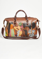 Plus Size Pardon My Fro Squad Travel Bag, Espresso, N/S - Ashley Stewart