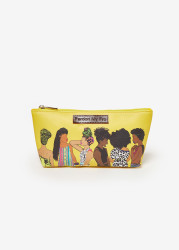 Plus Size Pardon My Fro The Squad Cosmetic Bag, Yellow, N/S - Ashley Stewart