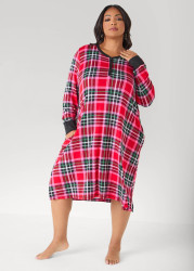 Plus Size Pillow Talk Plaid Sleepshirt, Multi, 3X - Ashley Stewart