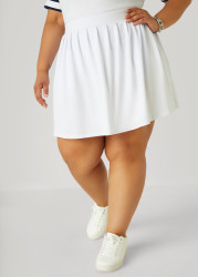 Plus Size Pleated Terry Tennis Skort, White, 22/24 - Ashley Stewart
