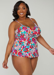 Plus Size Raisins Curve Aries Tankini Top, Red, 14 - Ashley Stewart