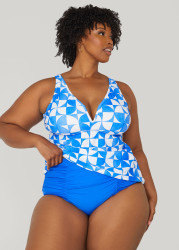Plus Size Raisins Curve Costa Swim Bottoms, Blue, 16 - Ashley Stewart