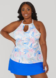 Plus Size Raisins Curve Rosalie Printed Top, White, 20 - Ashley Stewart