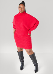 Plus Size Ribbed Mini Sweater Skirt, Nautical Blue, 18/20 - Ashley Stewart