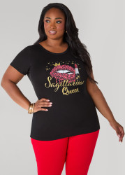 Plus Size Sagittarius Queen Graphic Tee, Black, 22/24 - Ashley Stewart