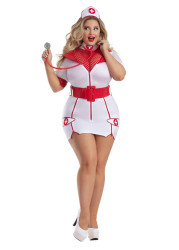 Plus Size Sexy Nurse Halloween Costume, White, 5X - Ashley Stewart