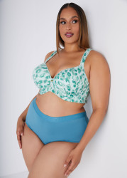 Plus Size Stretch Cotton Boyshorts, Teal, 12 - Ashley Stewart