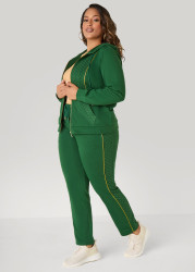 Plus Size Studded French Terry Pants, EDEN, 10/12 - Ashley Stewart