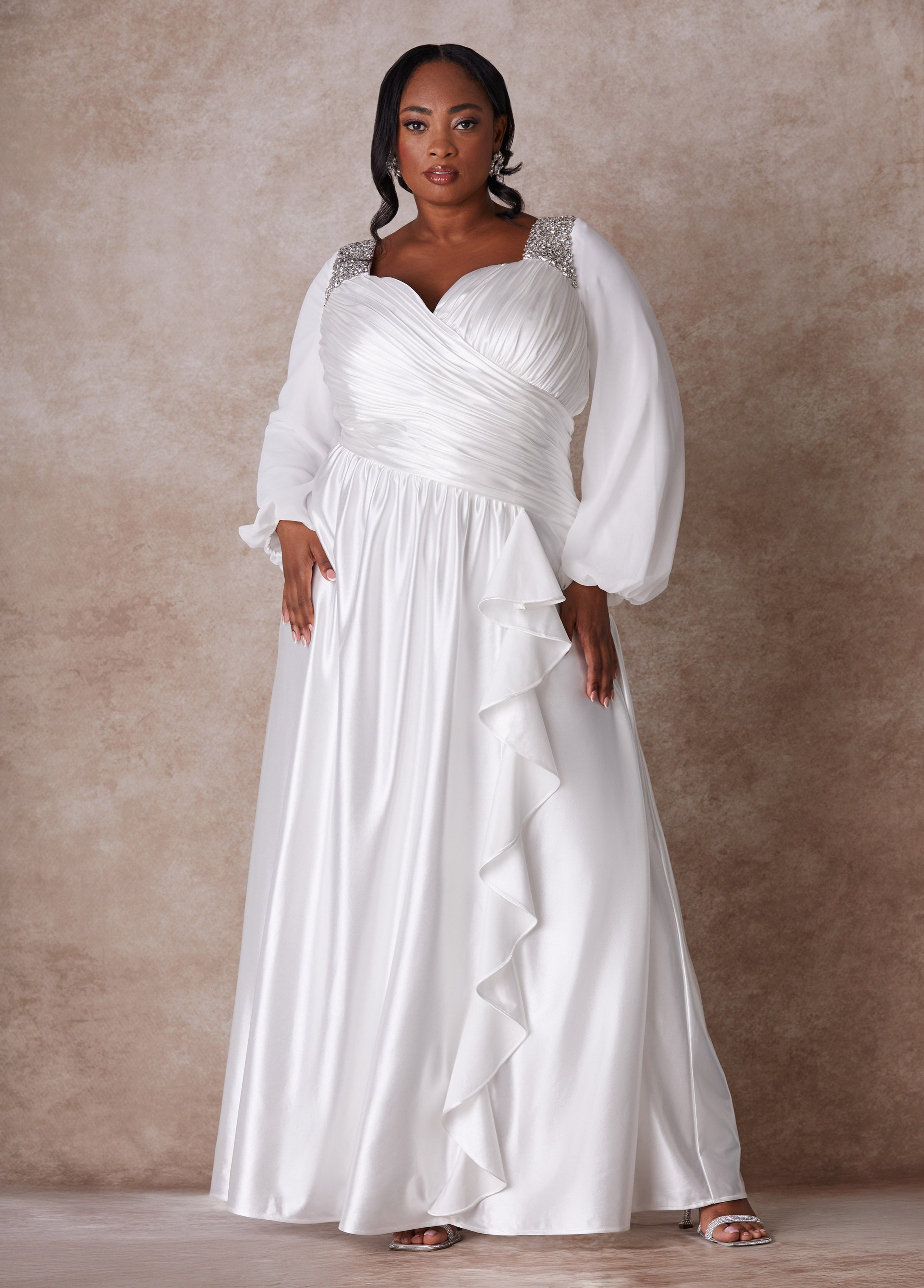Plus Size The Amara Wedding Gown, White, 24 - Ashley Stewart