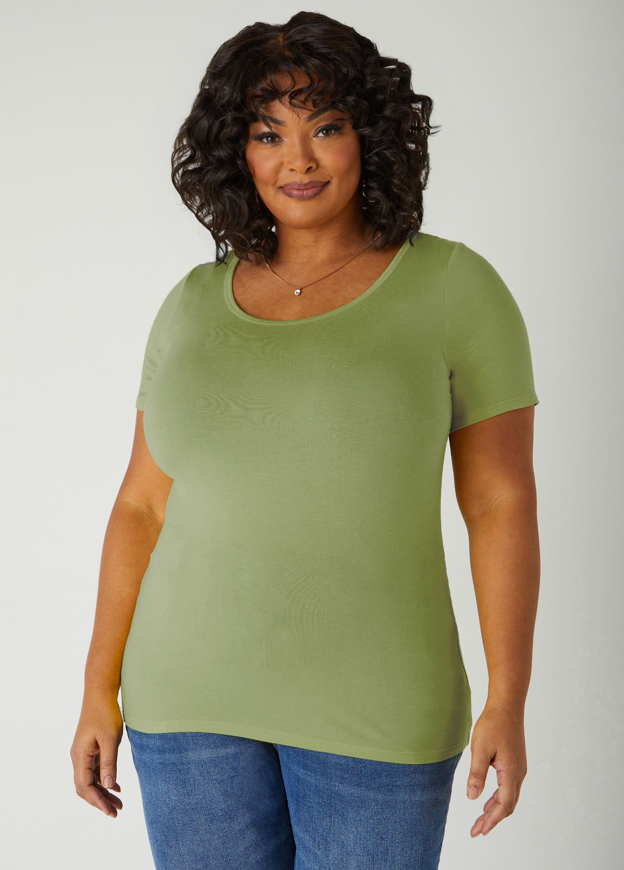 Plus Size The Basic Jersey Tee, Black, 26/28 - Ashley Stewart