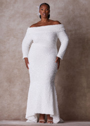 Plus Size The Bianca Wedding Gown, White, 14 - Ashley Stewart