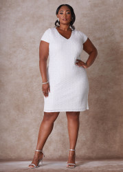Plus Size The Dani Sequin Shift Dress, White, 16 - Ashley Stewart