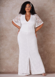 Plus Size The Eliza Wedding Gown, Egret, 14 - Ashley Stewart