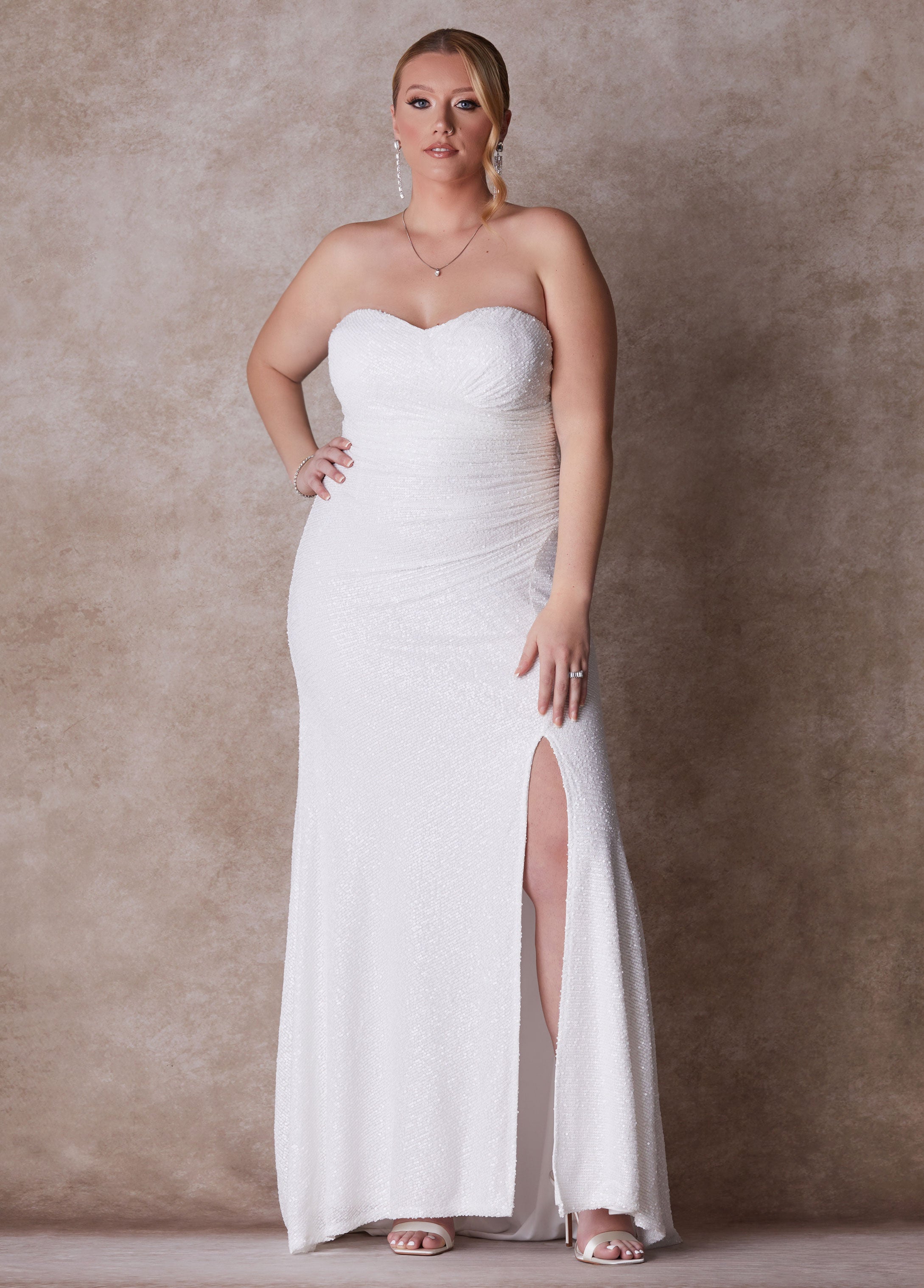Plus Size The Ella Strapless Wedding Gown, White, 16 - Ashley Stewart
