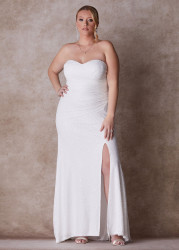 Plus Size The Ella Strapless Wedding Gown, White, 16 - Ashley Stewart