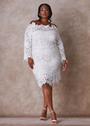 Plus Size The Skye Lace Sheath Dress, White, 16 - Ashley Stewart