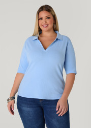 Plus Size V Neck Ribbed Top, Black, 26/28 - Ashley Stewart